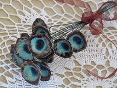 Bridal bouquet in brown and turquoise for your wedding day - Ceramics By Orly
 - 4