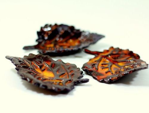 Brown and Orange ceramic leaves
