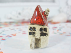 A tiny rustic ceramic beach cottage in a color of your choice - Ceramics By Orly
 - 3