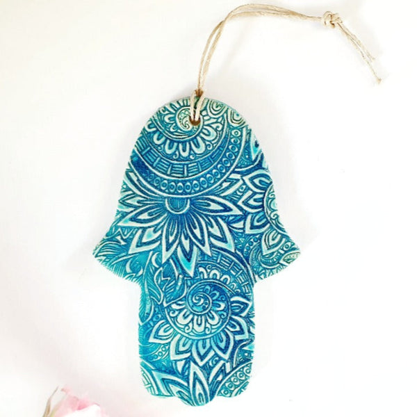 Hamsa art for home Turquoise Hamsa