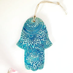 turquoise Ceramic Hamsa 