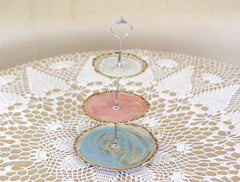 Shabby Chic 3 Tiered cupcake and Cookie Stand - Ceramics By Orly
 - 1