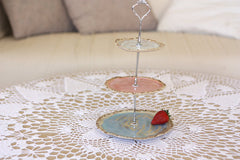 Shabby Chic 3 Tiered cupcake and Cookie Stand - Ceramics By Orly
 - 2