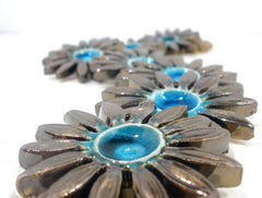 Turquoise and brown ceramic flowers - Ceramics By Orly
 - 6