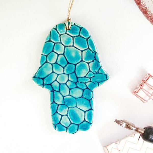 Handmade ceramic Hamsa