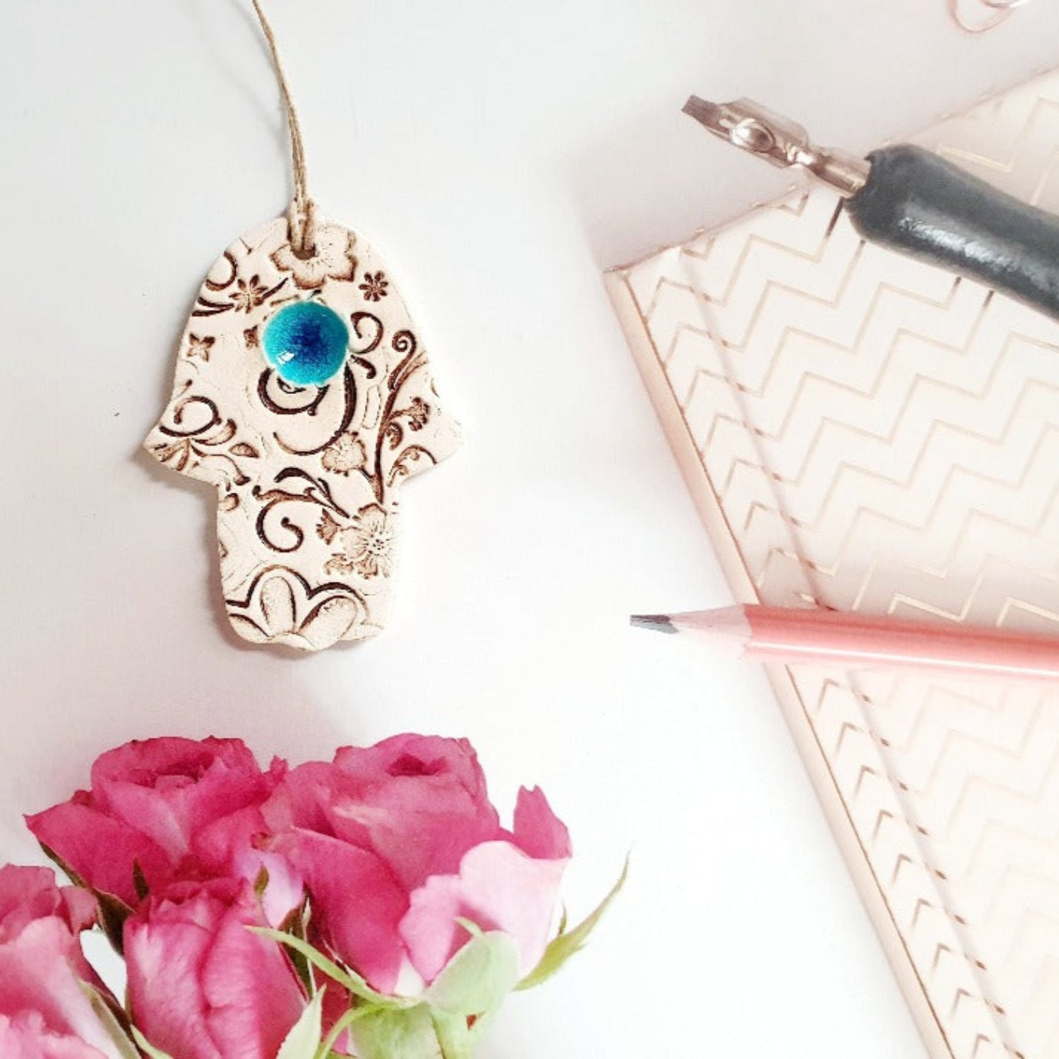 handmade Hamsah with turquoise eye