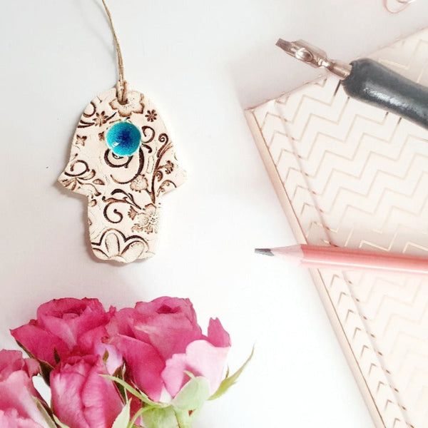 Ceramic Hamsa decoration for Good Luck