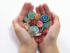 Ceramic heart cabochons favors - Ceramics By Orly
 - 2