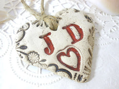 Customize initials heart favors for your special day - Ceramics By Orly
 - 4