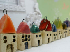 Miniature house pendant in a color of your choice - Ceramics By Orly
 - 6