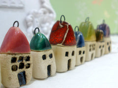 Miniature house pendant in a color of your choice - Ceramics By Orly
 - 4