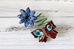 Flowers and butterflies handmade napkin rings - Ceramics By Orly
 - 5