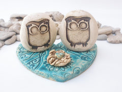 Owls wedding cake topper - Ceramics By Orly
 - 2