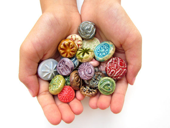 Wedding favor Round cabochon and tiles in variety of colors and designs jewelry accessories mosaic Alerted art Mixed media