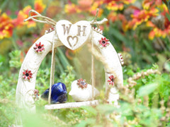 Swing wedding cake topper A pair of ceramic love birds swings under their love tree - Ceramics By Orly
 - 8