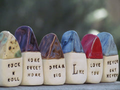 Anniversary gift Message houses Miniature houses Personalized gift - Ceramics By Orly
 - 4