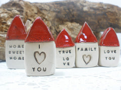 Anniversary gift Message houses Miniature houses Personalized gift - Ceramics By Orly
 - 3
