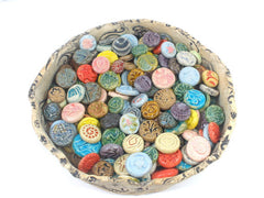 Wedding favor Round cabochon and tiles in variety of colors and designs jewelry accessories mosaic Alerted art Mixed media - Ceramics By Orly
 - 5