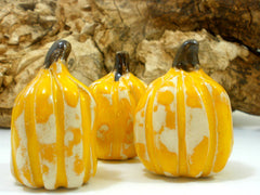 Yellow and white ceramic pumpkins - Ceramics By Orly
 - 1