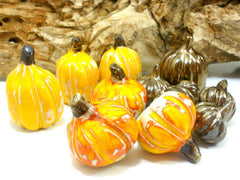 Autumn decor Halloween decoration Ceramic yellow pumpkin set Thanksgiving decor - Ceramics By Orly
 - 2