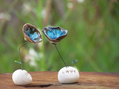 Wedding decoration - set of 6 love flowers, Wedding reception - Ceramics By Orly
 - 3