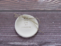 You are my sunshine Wedding ring bearer Ring dish Wedding Ring pillow - Ceramics By Orly
 - 2