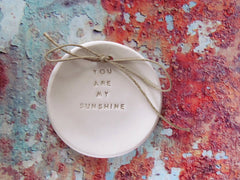 You are my sunshine Wedding ring bearer Ring dish Wedding Ring pillow - Ceramics By Orly
 - 3