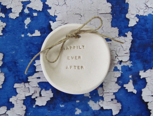Happily ever after Wedding ring bearer Ring dish Wedding Ring pillow