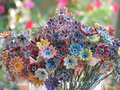 Ceramic Flowers for home decor (set of 5 ) - Ceramics By Orly
 - 2