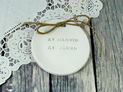 My beloved my friend Wedding ring bearer Ring dish Wedding Ring pillow - Ceramics By Orly
 - 2