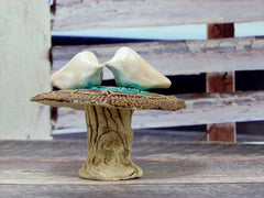 Rustic wedding cake topper Love birds Wedding cake topper - Ceramics By Orly
 - 1