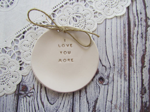 I love you more Wedding ring dish - Ceramics By Orly
 - 1