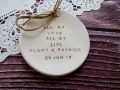 Personalized Wedding ring dish All my love All my life - Ceramics By Orly
 - 4