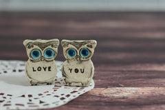 Owls Wedding cake topper - Je t'aime Cute cake topper - Ceramics By Orly
 - 2