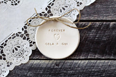 Forever Wedding ring dish with your names - Ceramics By Orly
 - 2
