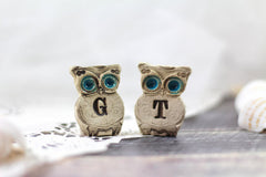 Personalized owls Wedding cake topper - a pair of custom owls cake topper - Ceramics By Orly
 - 4