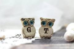Personalized owls Wedding cake topper - a pair of custom owls cake topper - Ceramics By Orly
 - 3