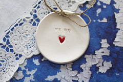 Wedding ring bearer We Do Ring dish Wedding Ring pillow - Ceramics By Orly
 - 4