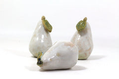 Rustic home decor White Ceramic pears Cottage chic Shabby chic Table centerpiece (set of 3) - Ceramics By Orly
 - 1