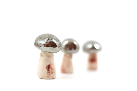 Ceramic mushrooms Home decoration Collectibles Miniatures Holidays decoration metallic decor, Wedding reception - Ceramics By Orly
 - 1