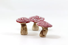 Miniature mushrooms in red and white - Ceramics By Orly
 - 5