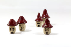 A set (of 5) rustic ceramic fantazy cottages in a color of your choice Ceramic miniature houses Home decoration Collection Little house - Ceramics By Orly
 - 3