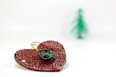 Decorate your Christmas tree with a beautiful handmade ceramic heart ornament, Wedding reception - Ceramics By Orly
 - 1