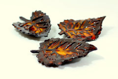 Brown and Orange ceramic leaves - Ceramics By Orly
 - 3