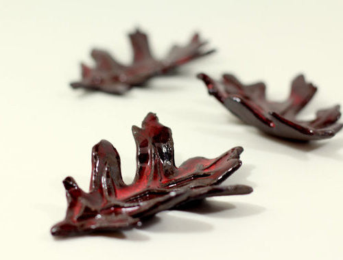 Brown and Red ceramic leaves