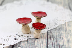 Ceramic mushroom Mushroom decor Red mushroom House warming gift Home decoration Collectibles Miniature sculpture - Ceramics By Orly
 - 3