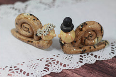 Snail cake topper Funny wedding cake topper Animal cake topper - Ceramics By Orly
 - 2