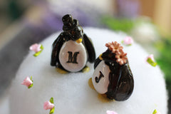 Personalized Wedding cake topper Penguin cake topper Animal cake topper Wedding cake topper Bride and groom - Ceramics By Orly
 - 5
