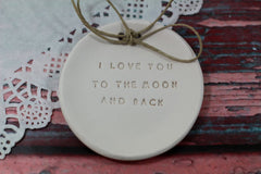I love you to the moon and back ring dish - Ceramics By Orly
 - 4