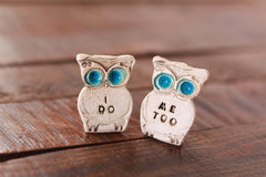 Owls cake topper, I DO ME TOO cute cake topper, birds cake topper Owl wedding Wedding cake topper - Ceramics By Orly
 - 3